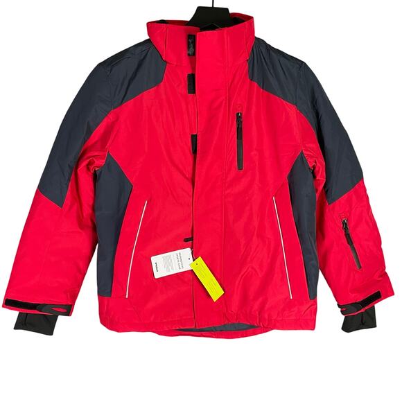 TSLA Youth Ski Snowboard Jacket Red Black Waterproof Winter Coat Size M (10/12)